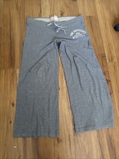 Vintage Victoria Secret Y2k Sweatpants Light Gray Sz L Pink University RARE 00's