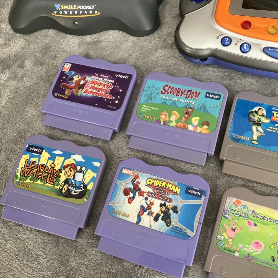 V. Smile Pocket Learning System W/ Case, Power Pack, Transformer & 8 Games - Image 4 of 4
