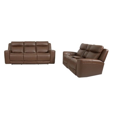 Calgary - Autumn Umber Power Reclining Sofa and Loveseat