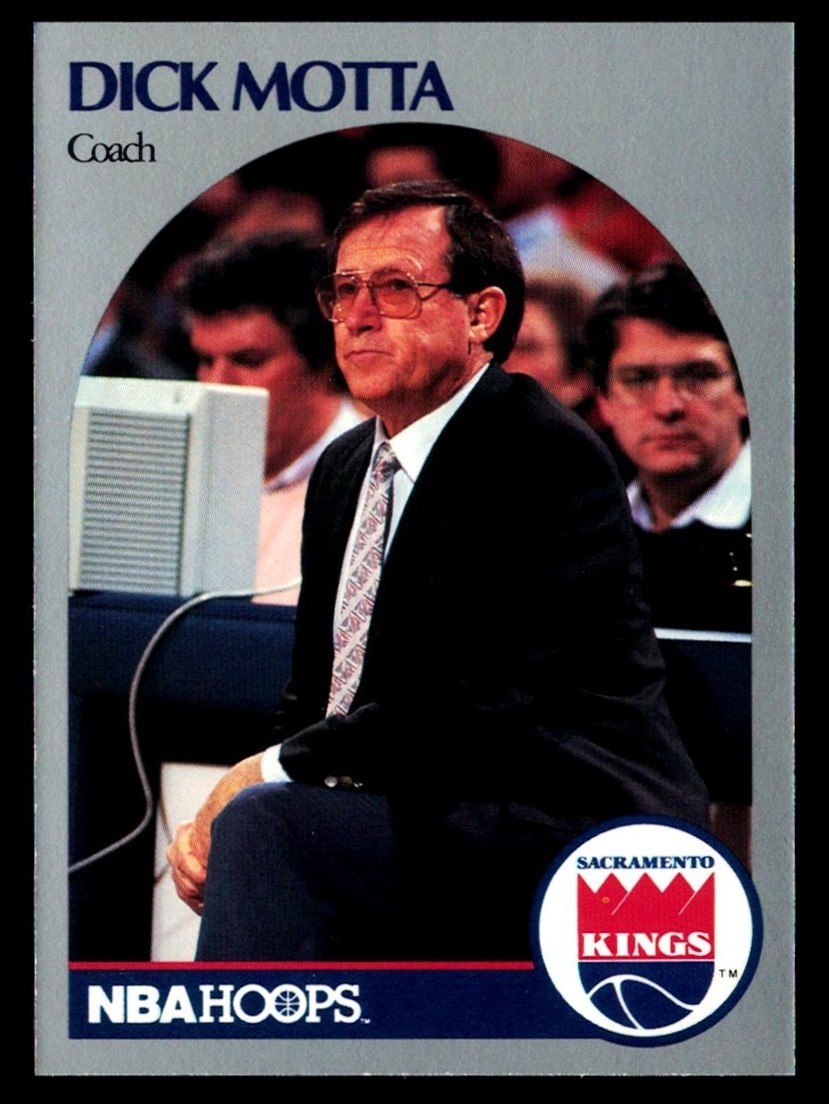 1990-91 NBA HOOPS RC #327 DICK MOTTA - COACH ROOKIE - SACRAMENTO KINGS - *03