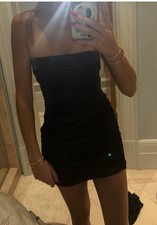 alice + olivia Black Strapless Bodycon Mini Dress Zip Size 2