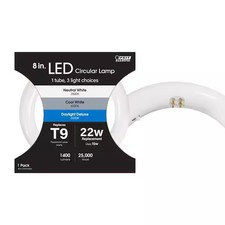 15-Watt 8 in. T9 G10q Type A Plug and Play Linear Circline LED Tube Light Bulb,