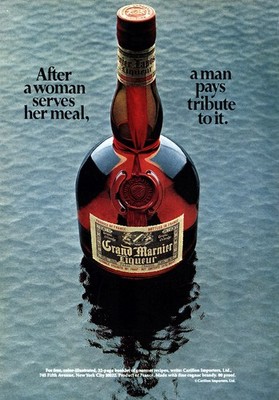1971 Grand Marnier: After a Woman Serves Her Meal Vintage Print Ad