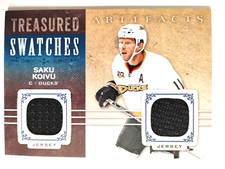 14 15 ARTIFACTS TREASURED SWATCHES DUAL GAME JERSEY SAKU KOIVU TS-SK DUCKS