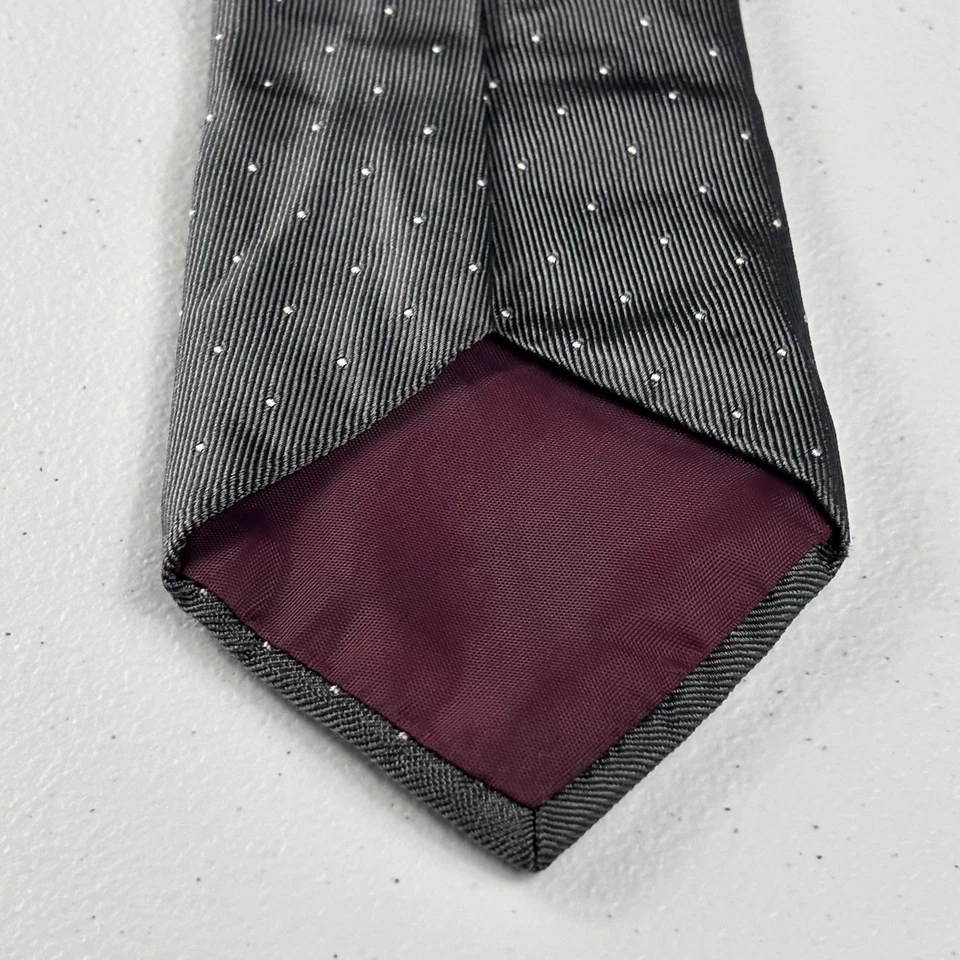 Галстук Town Craft ручной шитье шелк серый белый в горошек классический 60 дюймов - Изображение 2 из 4