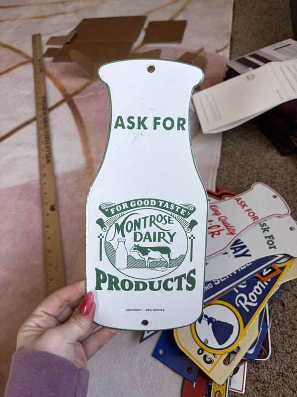 Porcelain Monroe Dairy Products Sign