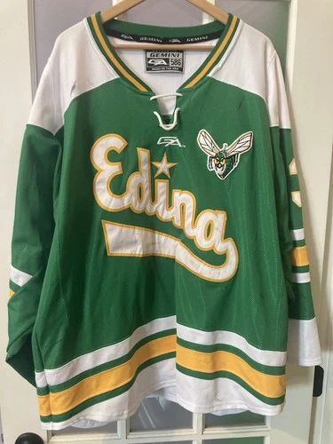 Edina Hornets Game Worn High School Hockey Jersey Green Goalie Sweater #30