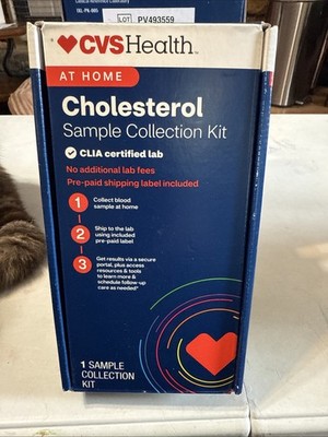 CVS Health Cholesterol At-Home Test Sample Kit No Fees Exp 5/27 New Sealed