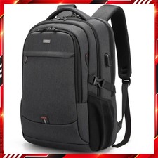 17.3 Inch Men's Laptop Backpack Waterproof Travel Bag USB Charging Port