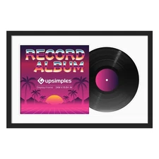 Vinyl Frames for 12.5x12.5 Album Cover, Wall Display with 2 Double Sided Mats