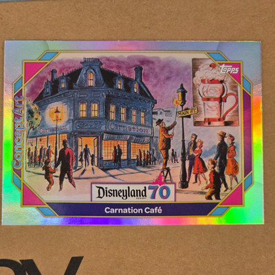 Carnation Cafe Concept Art - Rainbow FOIL - 2025 Topps Disneyland 70