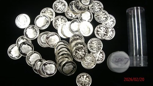 2007-S Roosevelt Proof Silver Dime Roll [50 Proof Dimes]