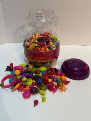 B Jeweled Pop Arty Snap Beads Jewelry Crafts Kids Bead Kit Jar Bracelet necklace