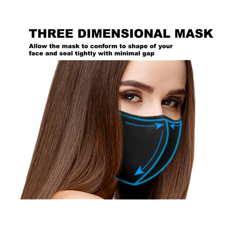 Mascarilla facial reutilizable, lavable doble capa para adulto (color negro) Foto 3 de 4