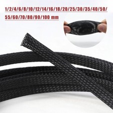 1-100mm Black TIGHT Braided PET Expandable Sleeving Cable Wire Sheath Mesh Tube