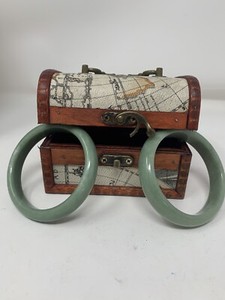 chinese jade bangle bracelet Two Pc With Jewlery Box