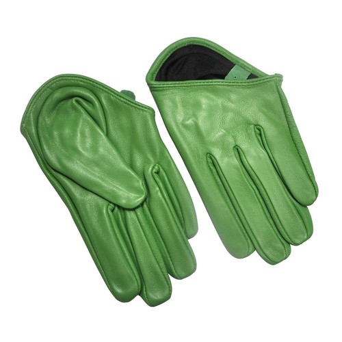 Guantes de baile deportivos de cuero genuino de media palma para mujer verdes M L - Imagen 2 de 4