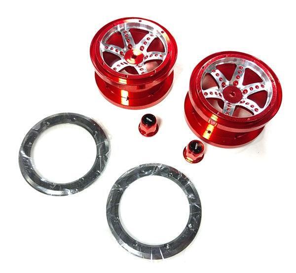 Integy C25411RED Aluminum 6 Spoke Type S3 Off-Road 2.2 Size Wheel Set (2)