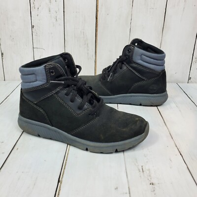 Timberland Youth Boltero Hiking Boot Boys Sz Black Grey Outdoors Suede  Chukka