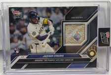 Jackson Chourio 2024 Topps Now RC 1st Career HR Game-Used Base Relic BLACK #1/99