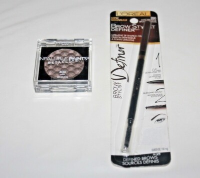 L'oreal Infallible Paints Eyeshadow #404 +Brow Stylist Definer #390 Lot Of 2 New