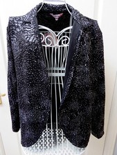 Michele Hope Ladies Occasion Jacket Size 18 20 Black Glitter Stretch Jersey