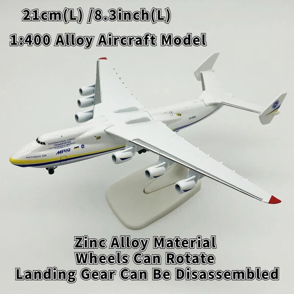 Escala 1:400 21 cm Aleación Diecast Modelo Militar ANTONOV An-225 Mriya Avión Regalo Foto 3 de 4