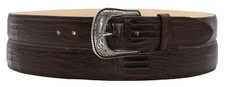 Handcrafted Full Grain Genuine Leather Cowboy Brown Ostrich Leg Print Belt