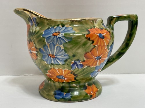 Vtg MCM TEA CUP CREAMER PITCHER & SAUCER Demitasse ORANGE BLUE GREEN Mid Century - Picture 9 of 23
