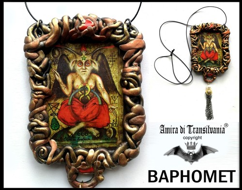 baphomet gothic talisman satanist pendant devil satan amulet necklace lucifer - Picture 13 of 24