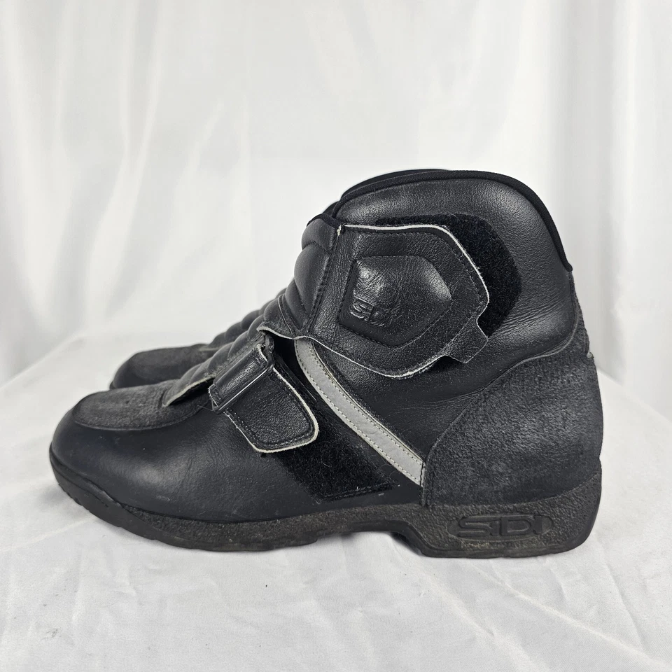 Botas de motocicleta de calle de tobillo medio negras acolchadas talla 41, para hombre 7,5, para mujer 9 Foto 3 de 4