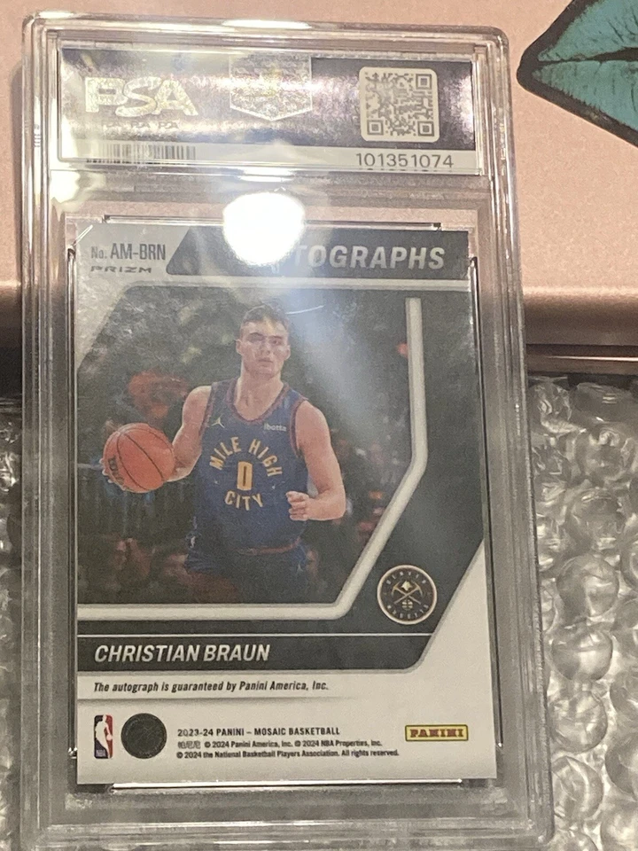 CHRISTIAN BRAUN 2023 Panini Mosaic Prizm Auto Pop 1.  - Image 2 of 3