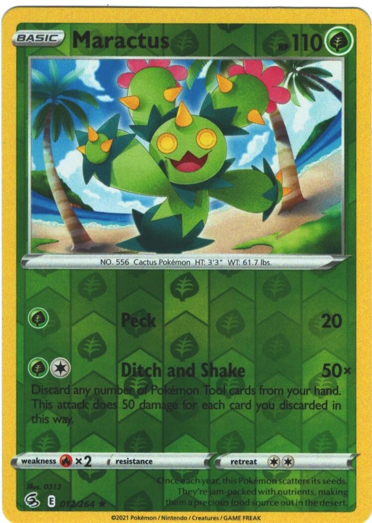 Maractus 12/264 Fusion Strike Reverse Holo Rare Pokemon Card Pokémon TCG 012