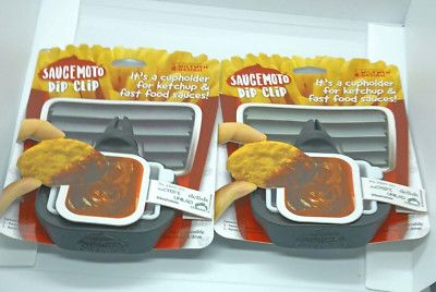 2 Fast Food Condiment Car Dip A/C Vent Dip Clips Sauce Ketchup Holders ...