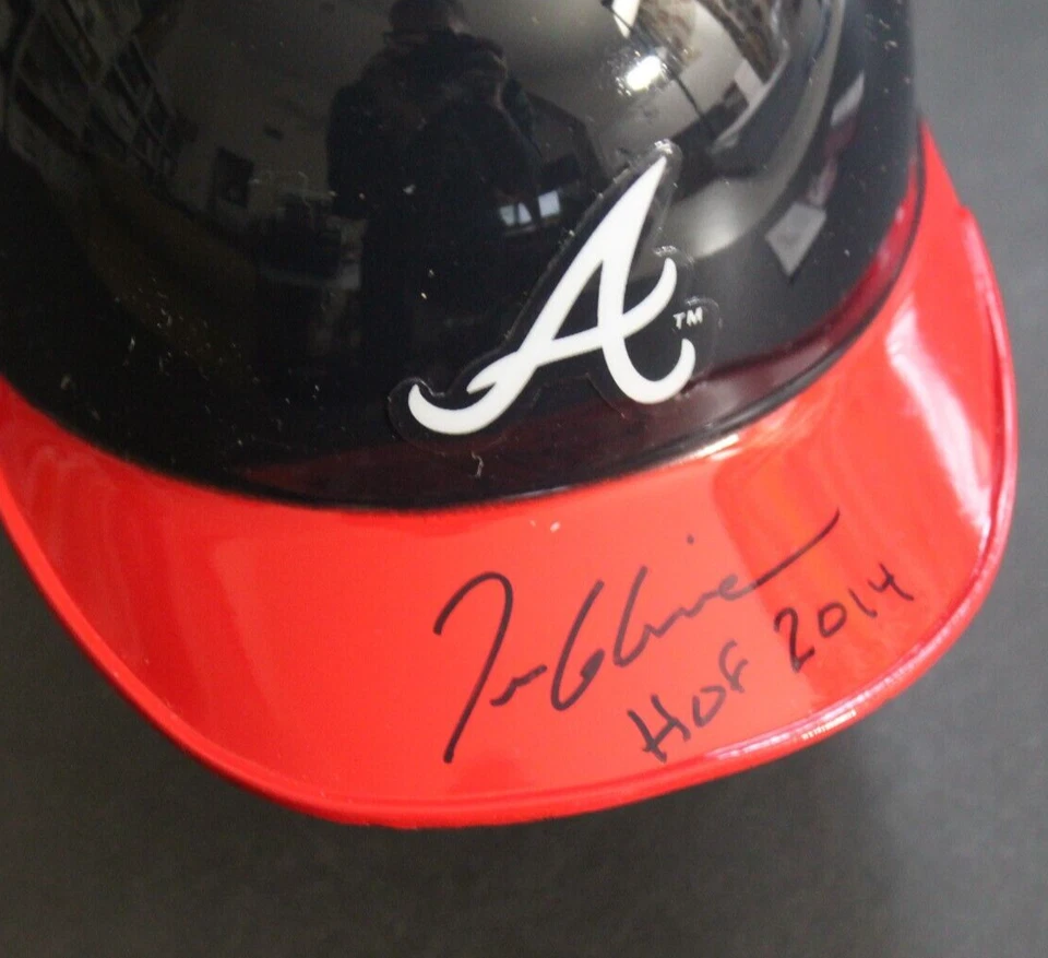 Tom Glavine HOF Atlanta Braves NY Mets Signed Autographed Mini Helmet JSA - Image 2 of 4