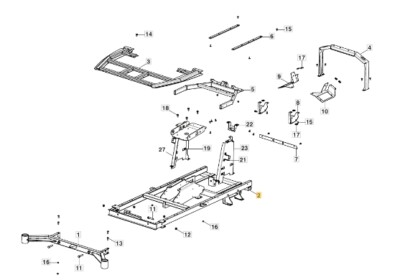 Lawn Mower Frame Models GYRO900e Original STIGA 387800067/0