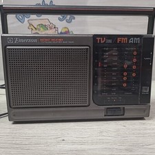 EMERSON 3 BAND AR2470 Instant Weather TV AM FM Portable Radio Works See Descript