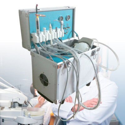 Portable 4 Hole Mobile Dental Delivery Unit Rolling Box Air Compressor Suction