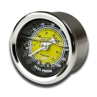 NRG FUEL PRESSURE 1/8 NPT OIL/LIQUID-FILLED GAUGE CARBON FIBER FACE CHROME RING