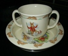 NWOB  Royal Doulton BUNNYKINS 2pc Baby China Set