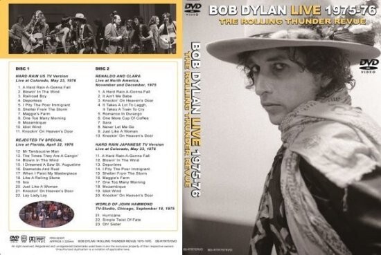 BOB DYLAN / LIVE 1975-76 THE ROLLING THUNDER REVUE (2DVDR) | eBay