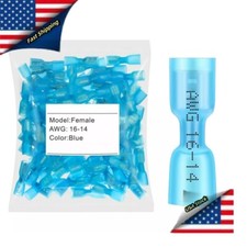 Blue 6.3mm Female Spade Terminals 16-14AWG Heat Shrink Wire Connector Waterproof