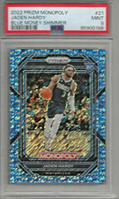 Jaden Hardy 2022/23 Panini Prizm Monopoly Blue Money Shimmer RC #03/10 PSA 9