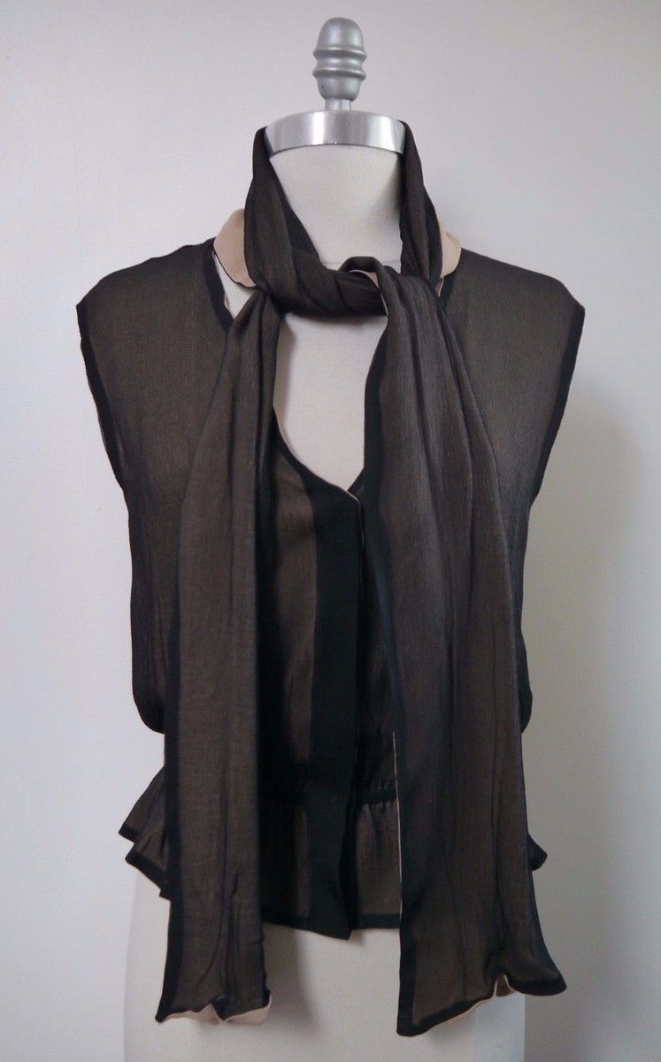 Martin Margiela 0キャミソール NEW MAISON MARTIN MARGIELA Line 4 black nude silk chiffon
