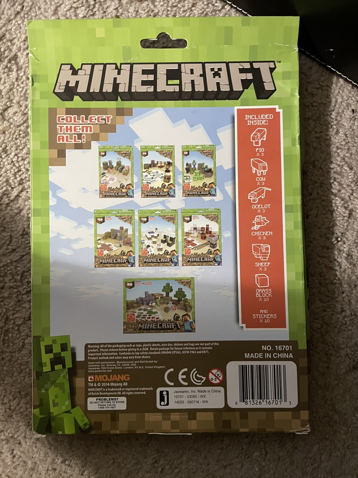 Minecraft Paper Craft Overworld Animal Mobs 16701 New Opened Box Over 30  Pieces