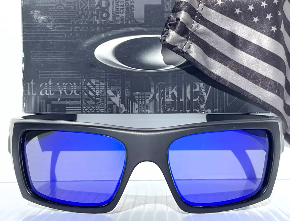 NEW Oakley Det Cord Black Matte USA Flag POLARIZED Galaxy Blue Sunglass  9253-11