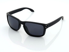 Men's Polarized Sports Square Sunglasses Matte Black Frame Dark Smoke Tint Lens