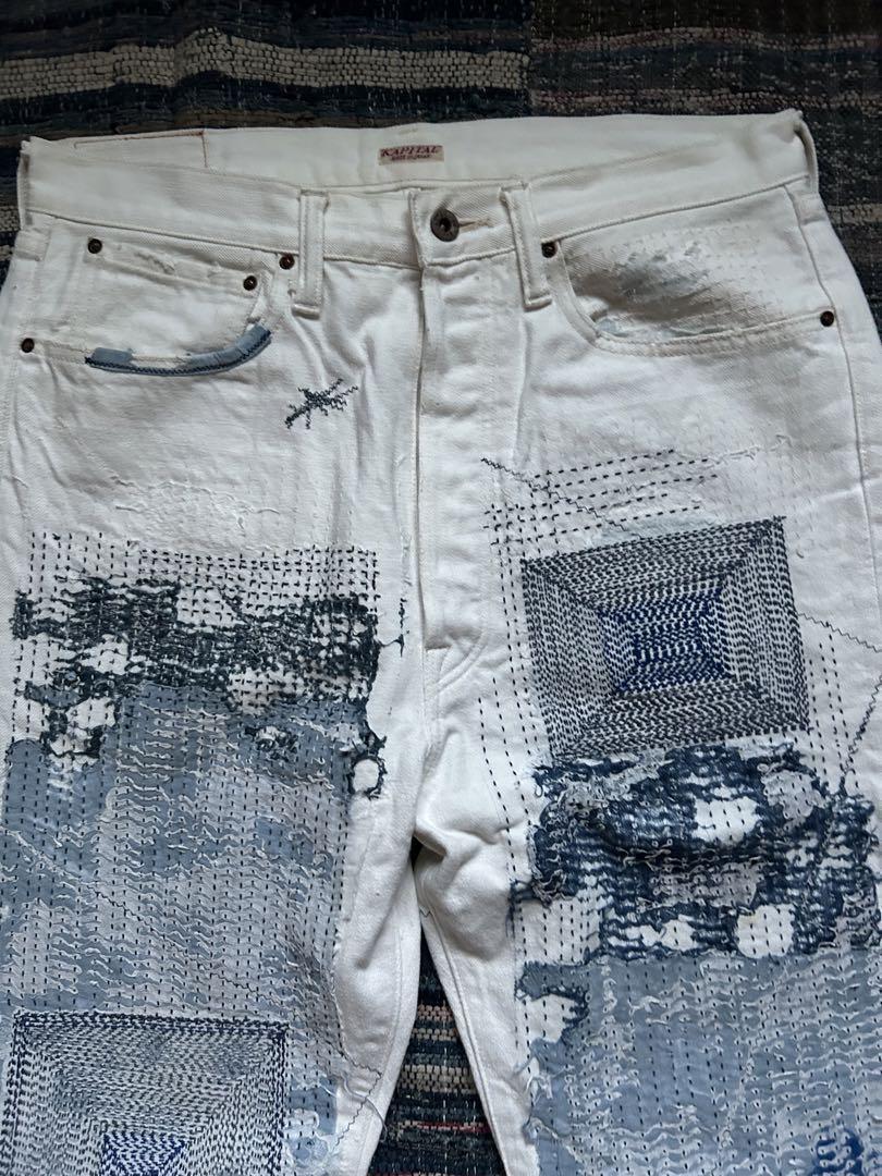 Kapital Kountry Okagilly Sashiko 34 White Denim | eBay
