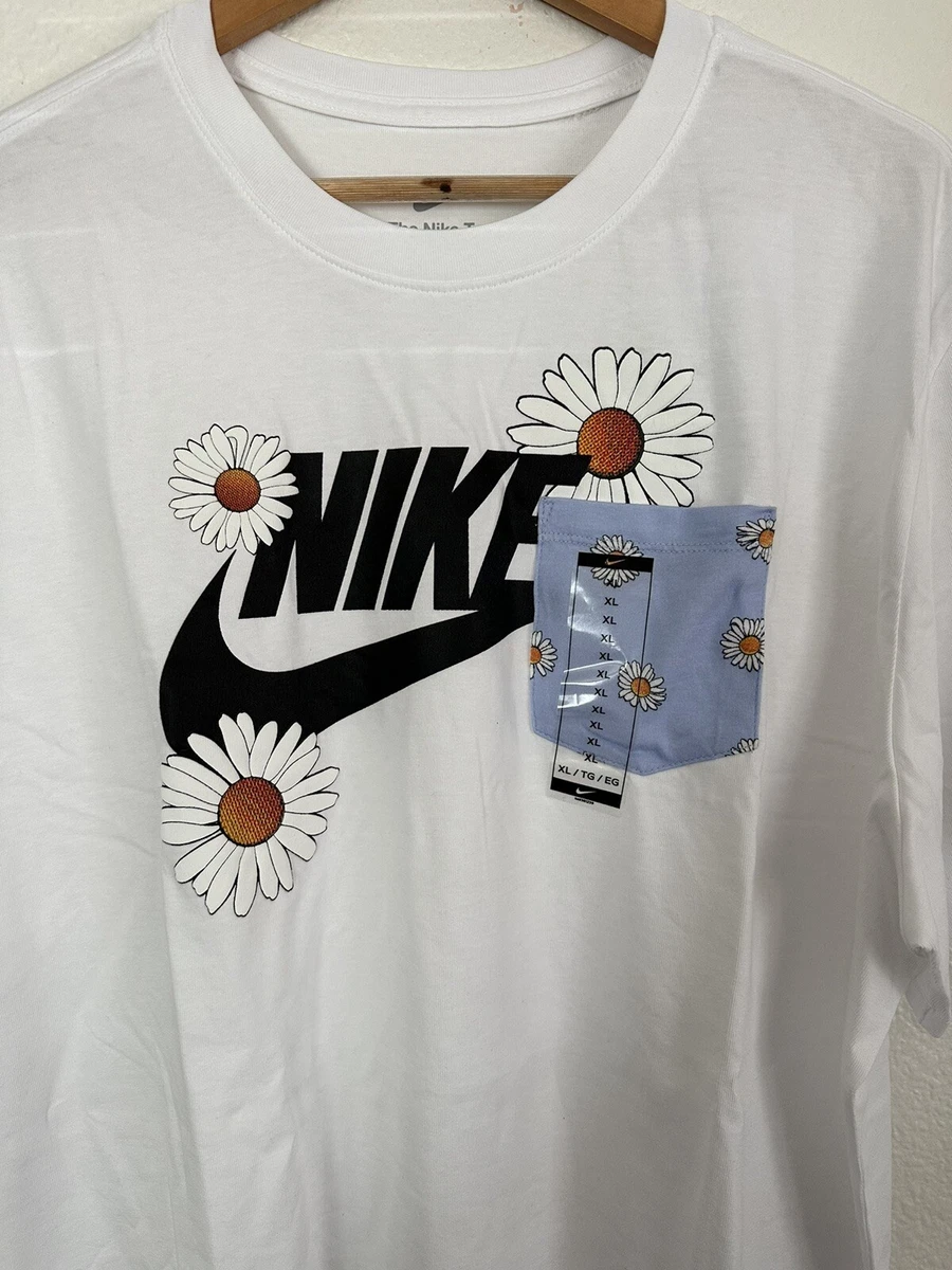 Nike Sportswear Essential Floral Daisy Shirt Blue White DM6429 100 Size Medium