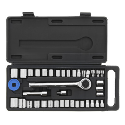 AMTECH 40-TEILIGES STECKSCHLÜSSELSATZ 1/4 ZOLL & 3/8 ZOLL ANTRIEB SCHRAUBENDREHER WERKZEUGSATZ QUALITÄT ZUM SELBERMACHEN SET